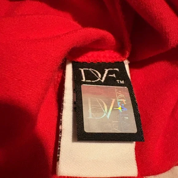 Diane Von Furstenberg Bright Red Elbow-Sleeve Midi Jersey Dress Meeson - Picture 6 of 9